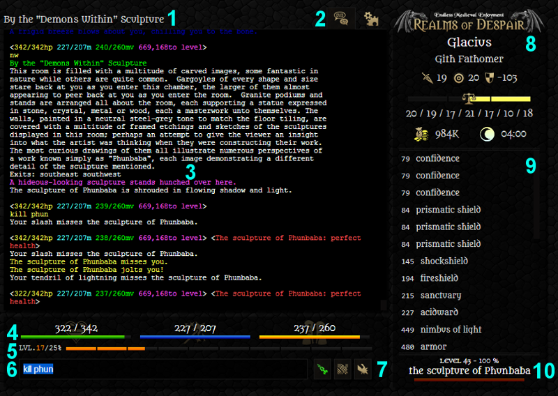Screenshot of webclient
